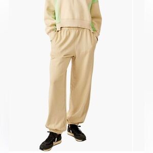 Free People FP Movement All Star Pants thick joggers sweatpants sesame Large NEW